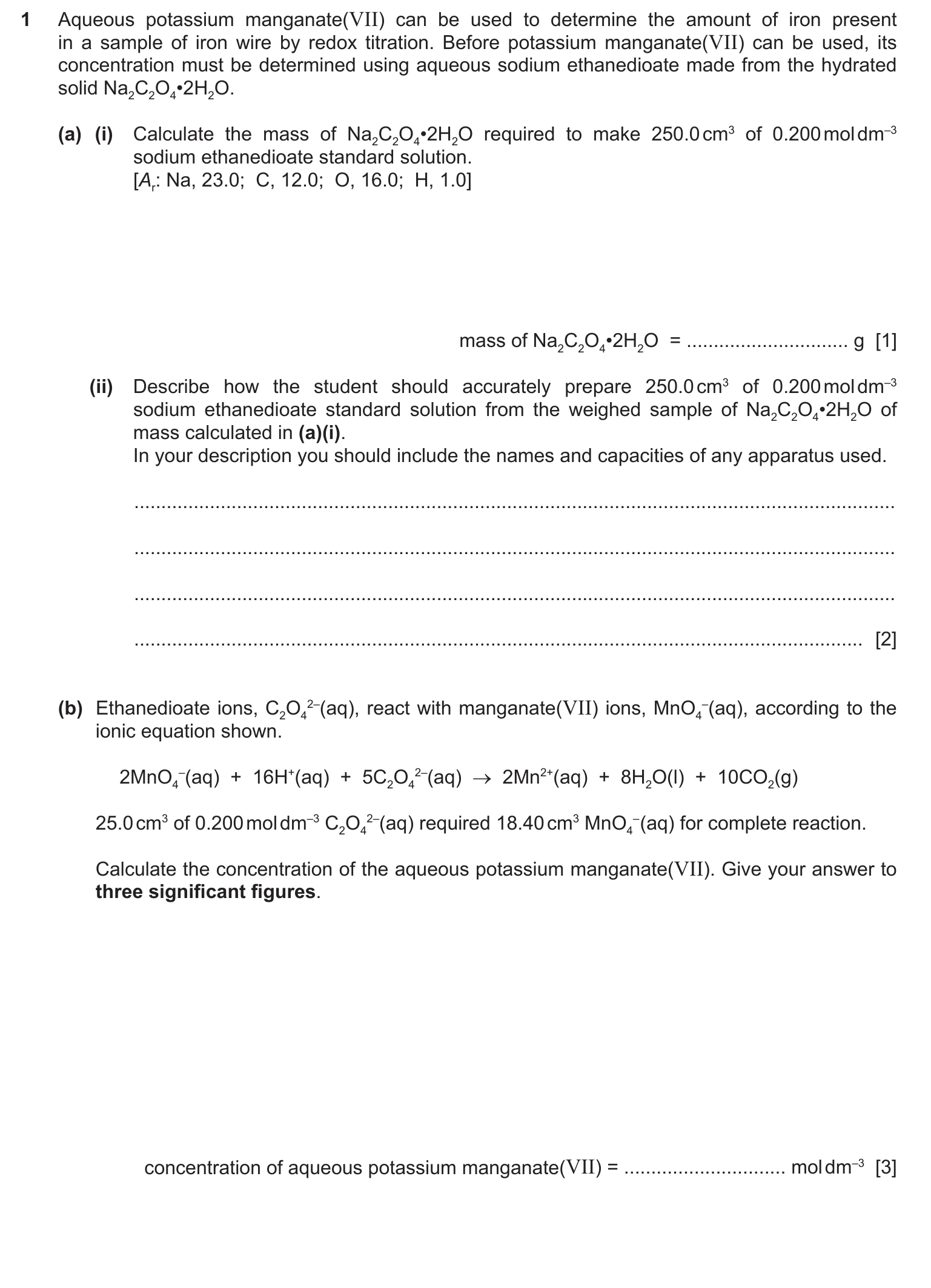 9701/51/O/N/20 question 1
